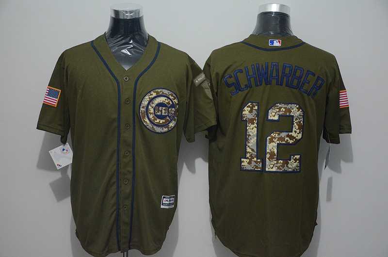 Chicago Cubs #12 Kyle Schwarber Green Salute to Service Stitched Baseball Jersey,We sell and wholesale Chicago Cubs #12 Kyle Schwarber Green Salute to Service Stitched Baseball Jersey on line form chian!